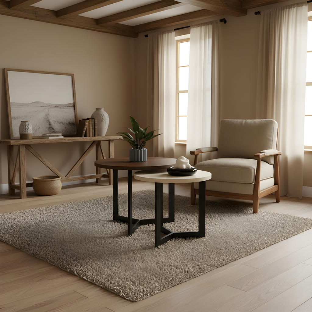 Mesa de centro industrial circular