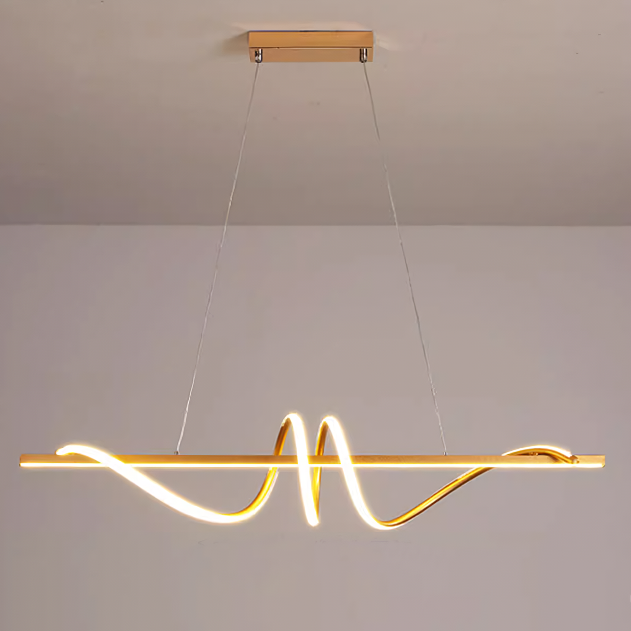 Lámpara Colgante LED Posmoderna con Diseño Curvo