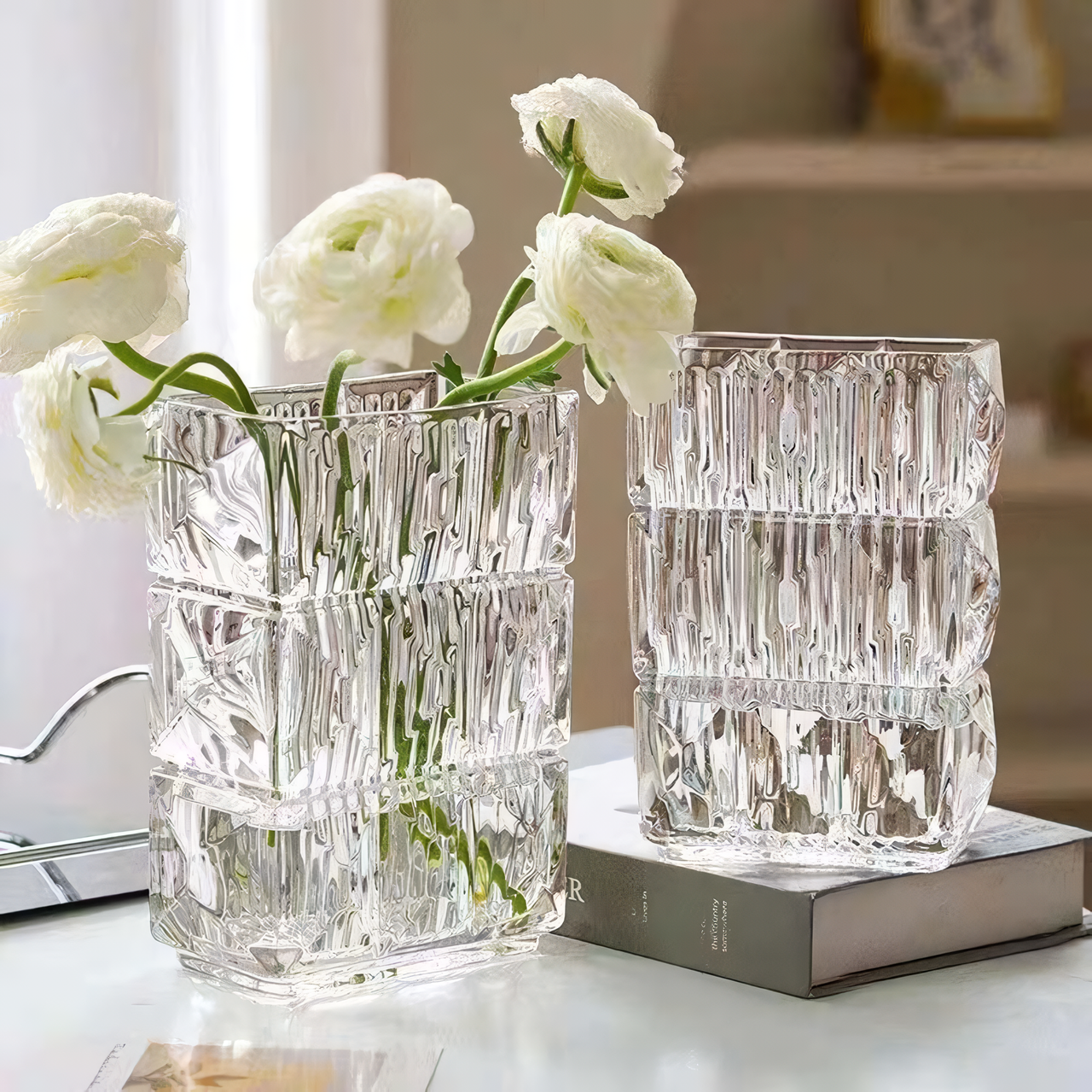 Florero elegante de cristal