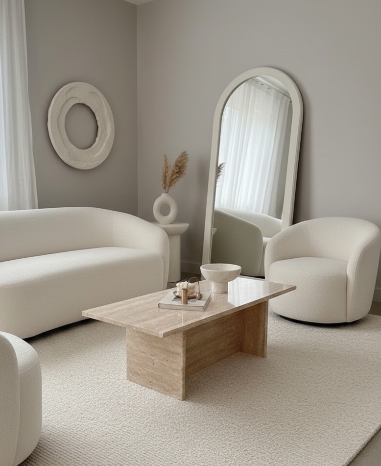 Mesa de centro de mármol rectángular