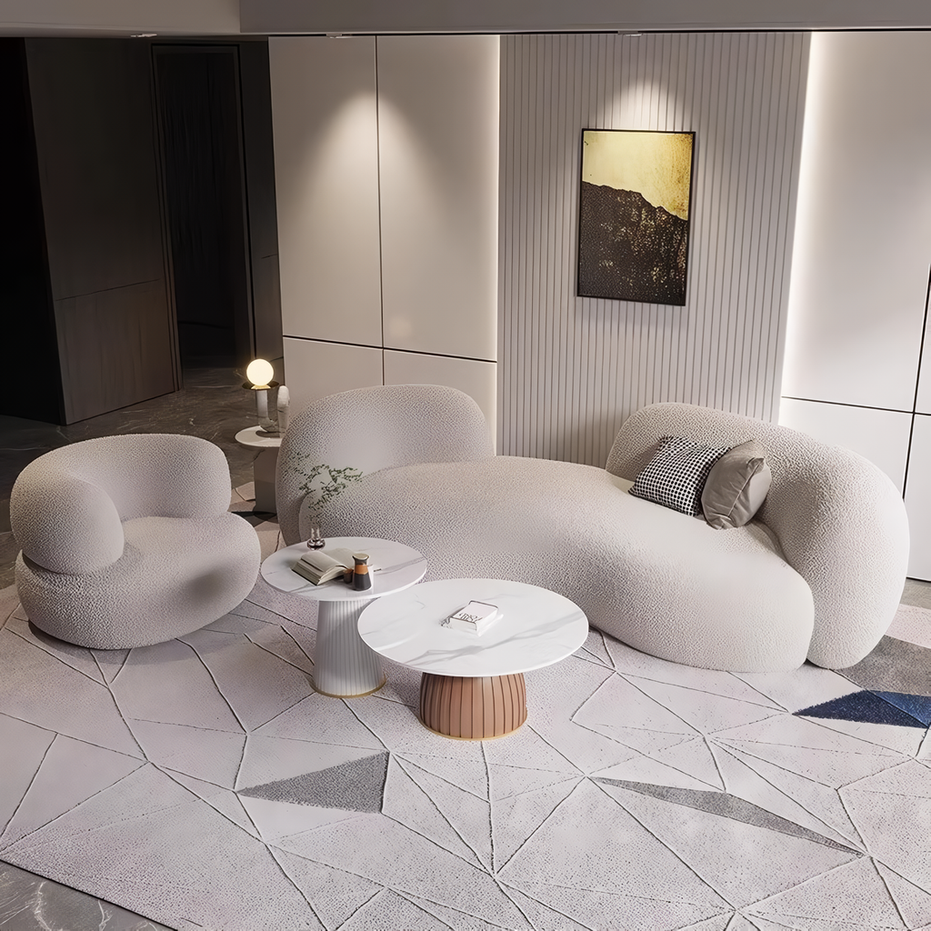 Juego de sofás curvo minimalista (3 - 1)