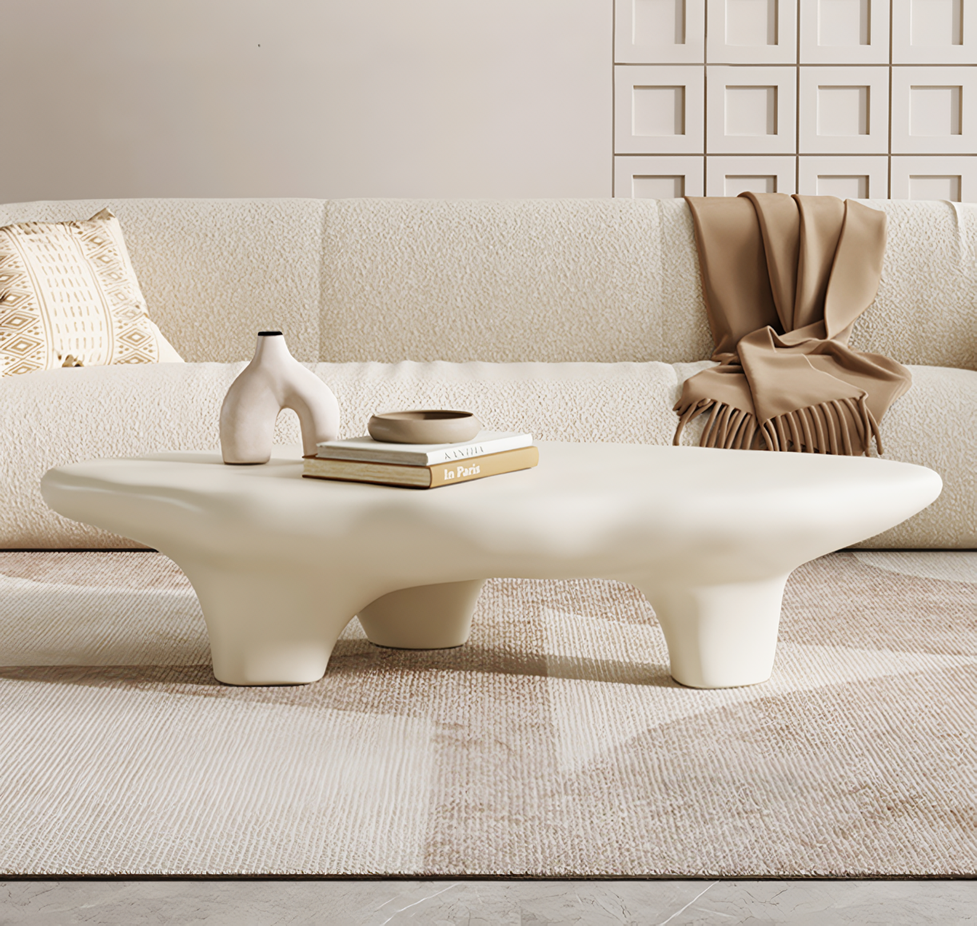 Mesa de centro nórdica minimalista beige