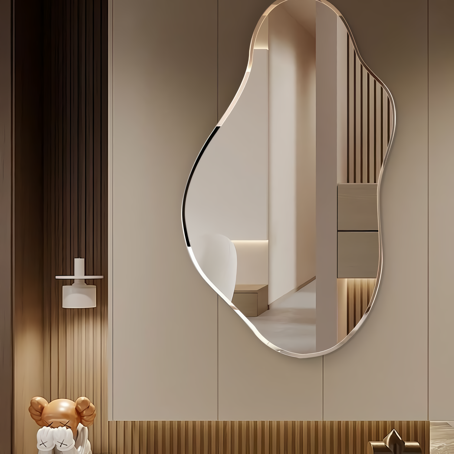 Espejo decorativo de pared con asimétrico - irregular