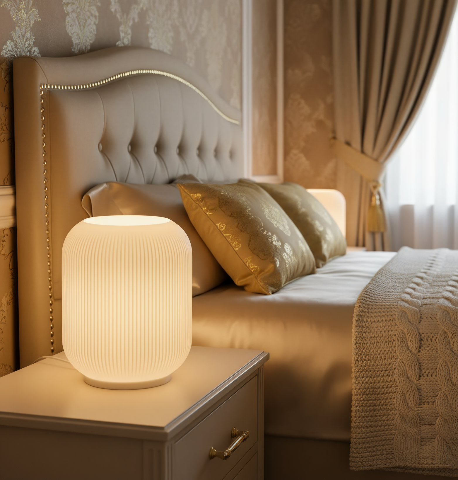 Lampara de mesa blanca impresión 3D