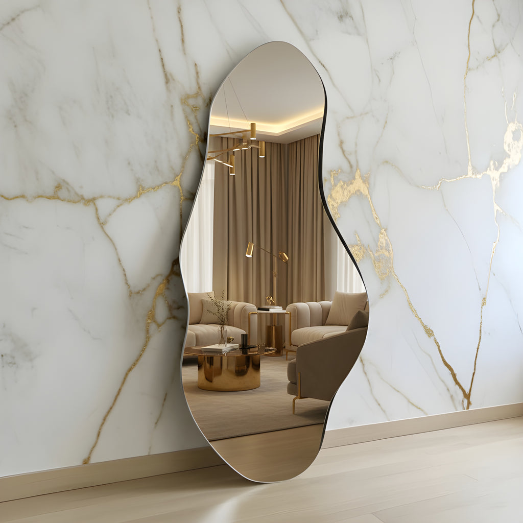 Espejo orgánico con diseño de Ola - Irregular