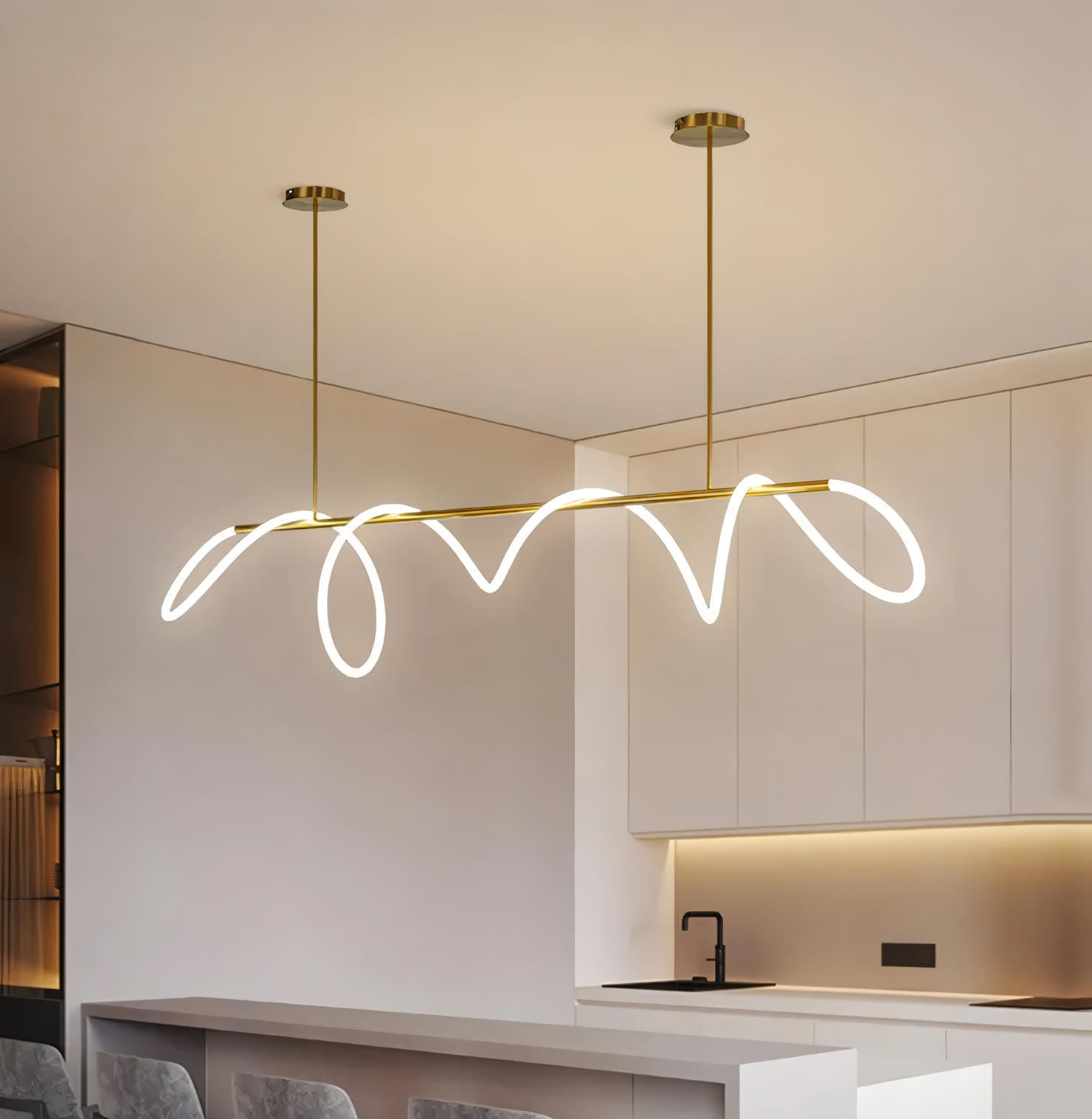 Lámpara de techo dorada moderna Forma irregular