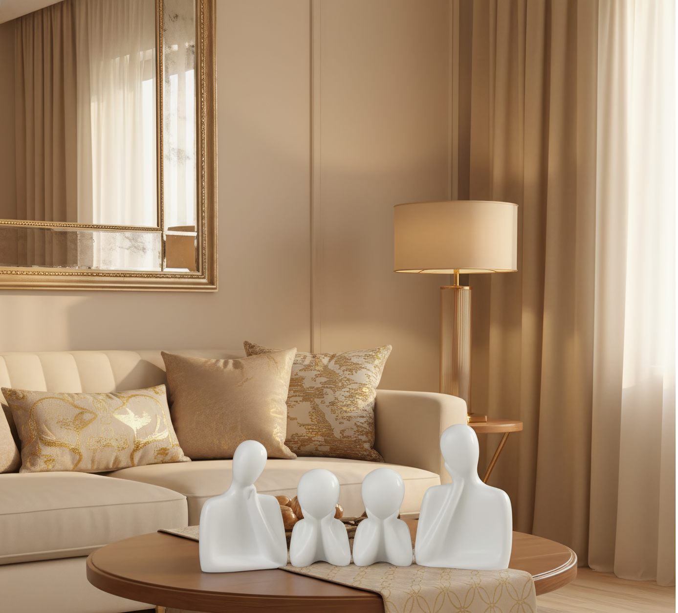 Escultura blanca set de familia