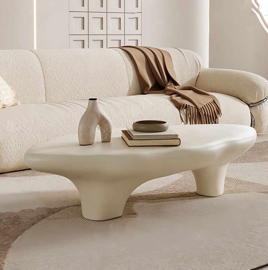 Mesa de centro nórdica minimalista beige
