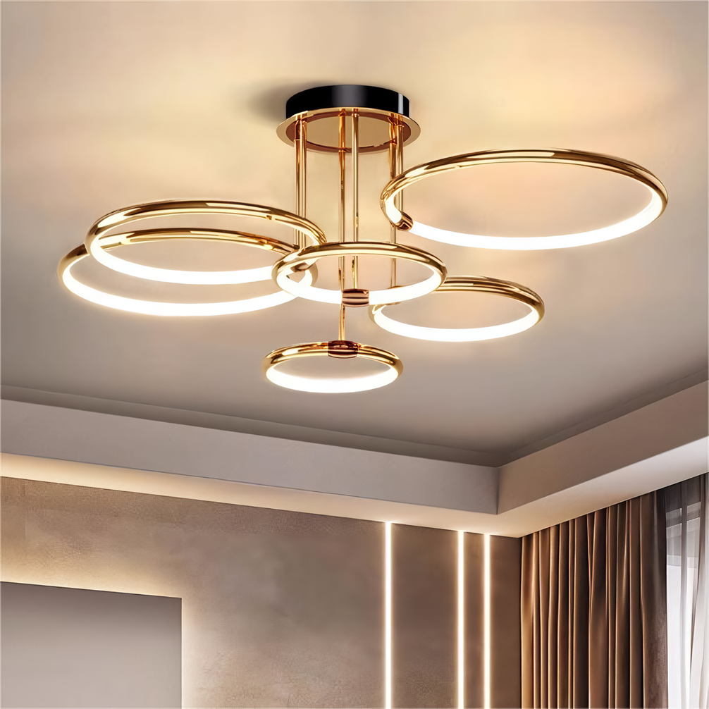 Lámpara Colgante en forma de círculos LED