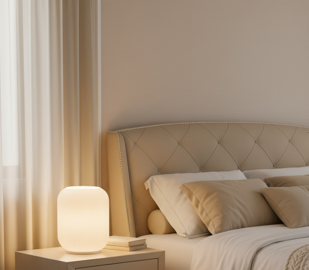 Lampara de mesa blanca impresión 3D