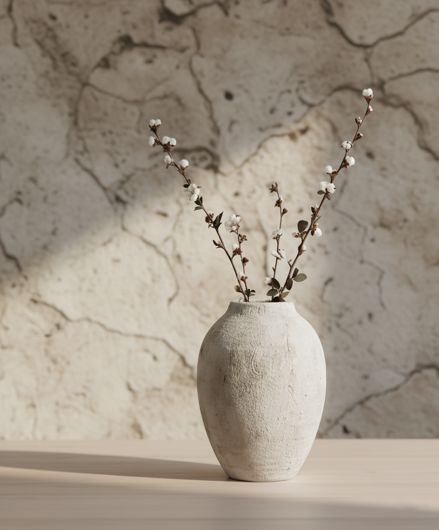 Jarrón nórdico de cerámica texturizado