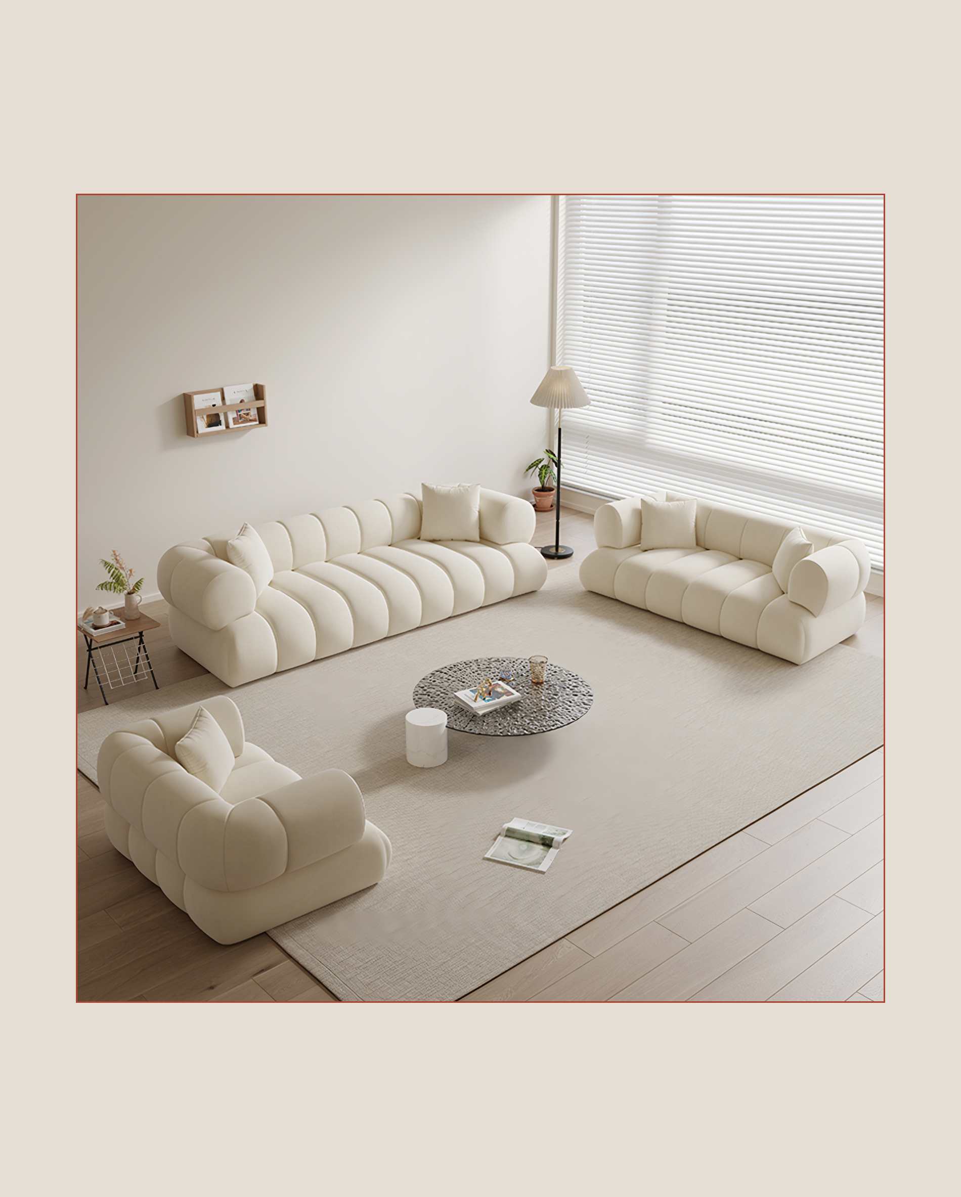 Juego de sofás minimalista a rayas (3 - 2 - 1)