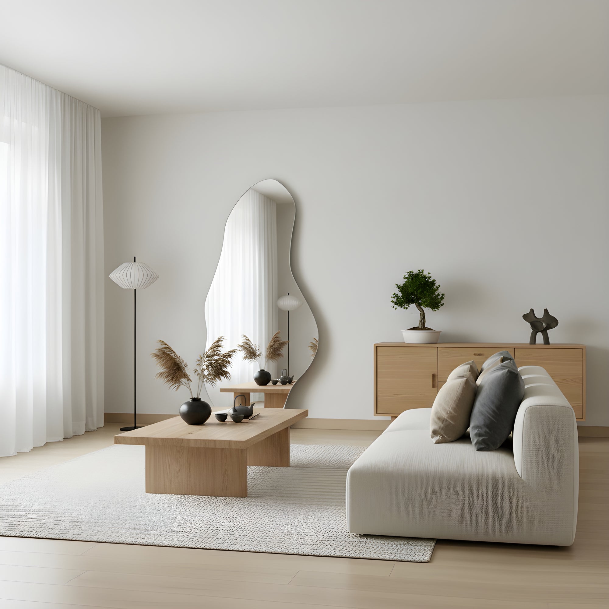 Espejo orgánico con diseño de Ola - Irregular