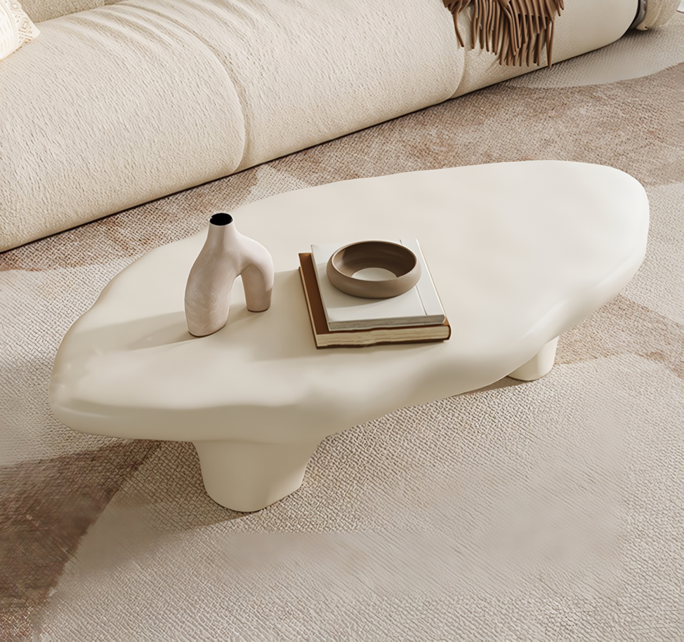 Mesa de centro nórdica minimalista beige