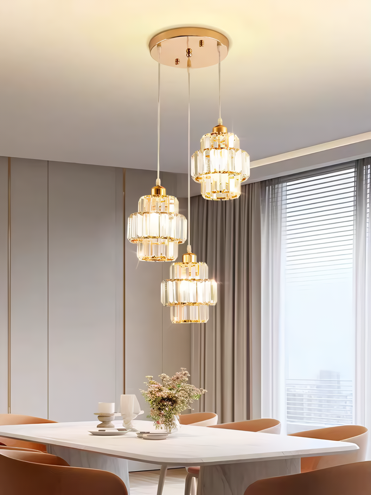 Lámpara de techo moderna de cristales - Juego de 3