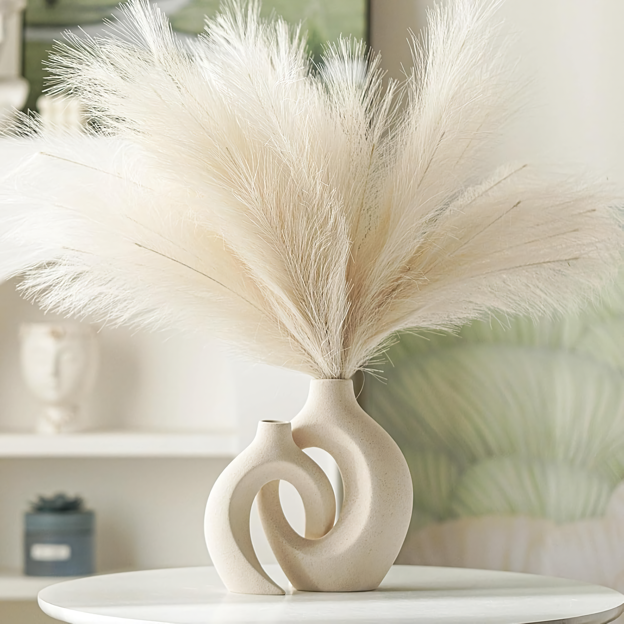 Set de Floreros de cerámica moho beige