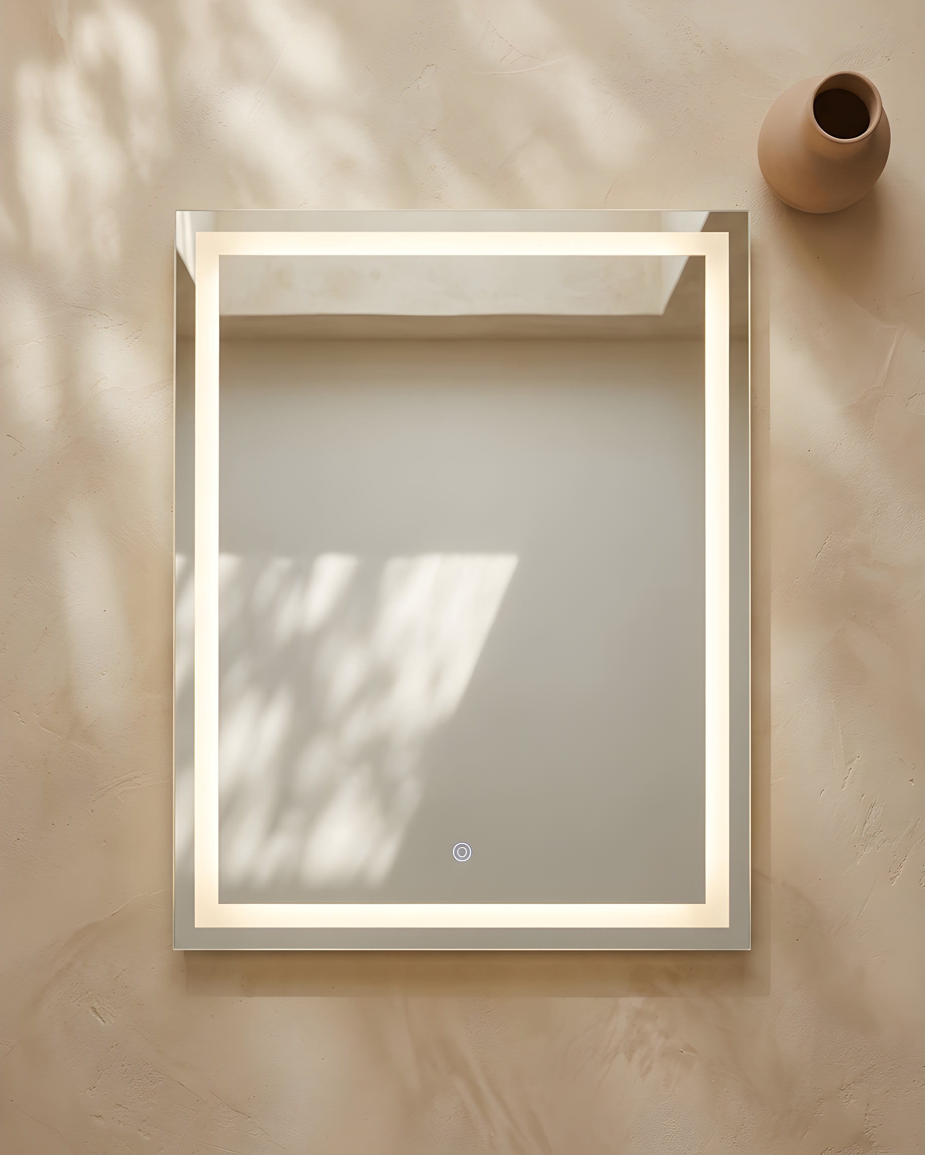 Espejo rectangular con marco de luz led