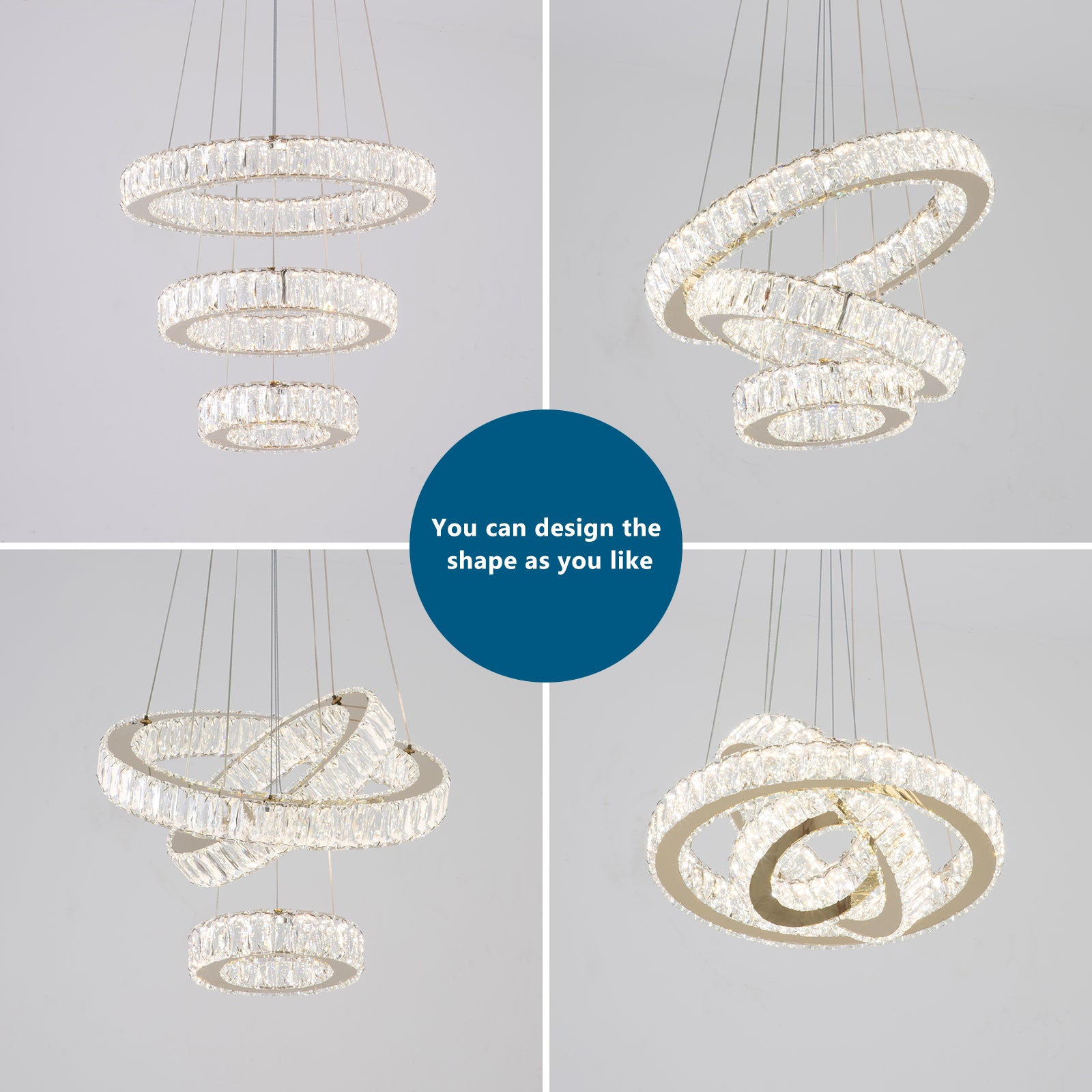 Elegante Lámpara colgante - candelabro de cristal