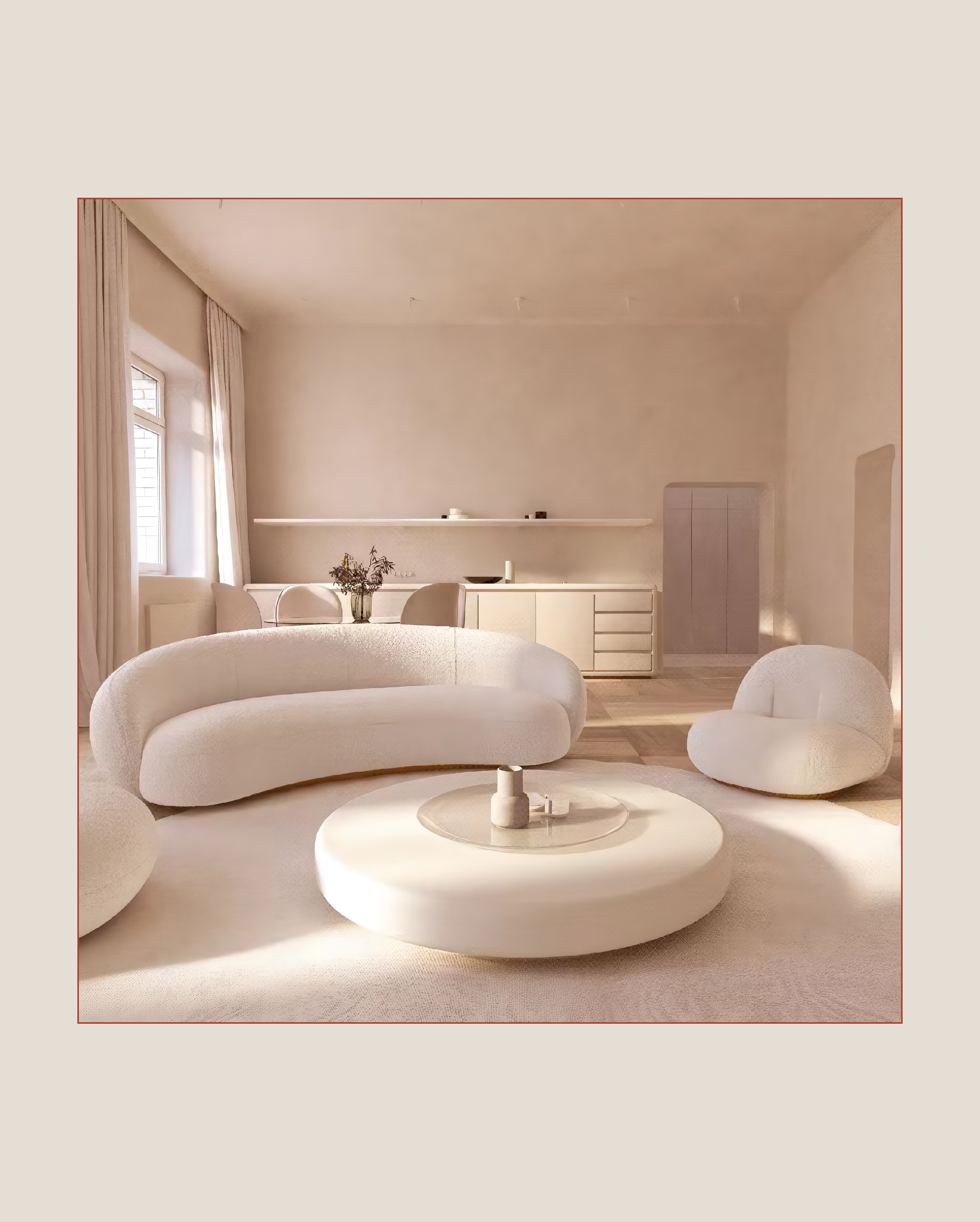 Sofá curvo moderno minimalista (3 - 1)