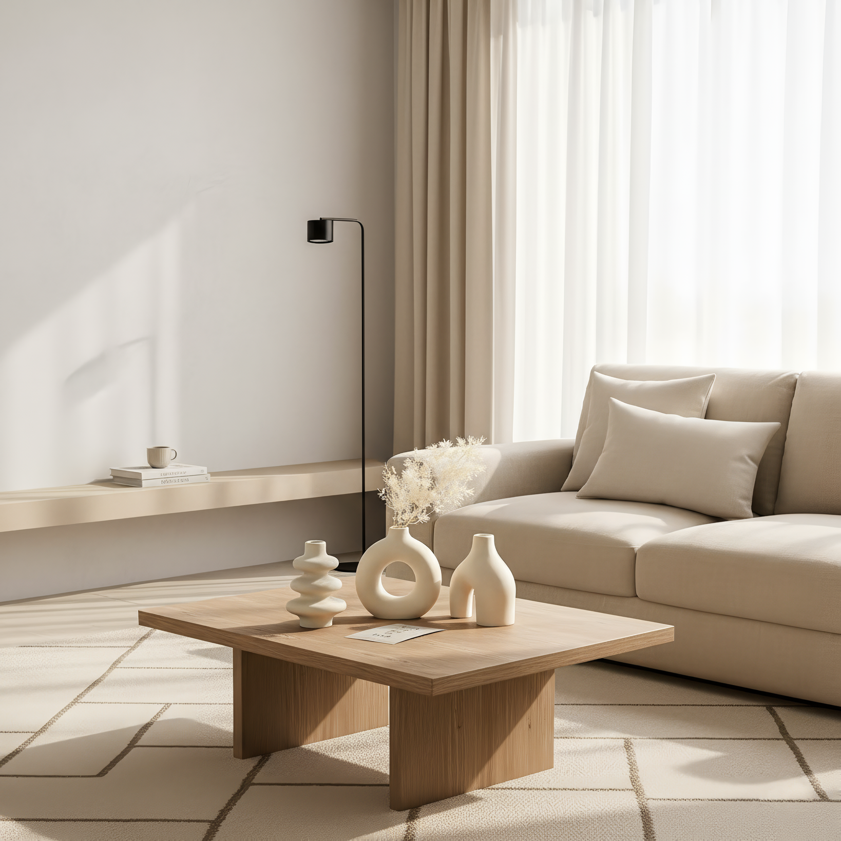 Set de 3 jarrones nórdicos beige