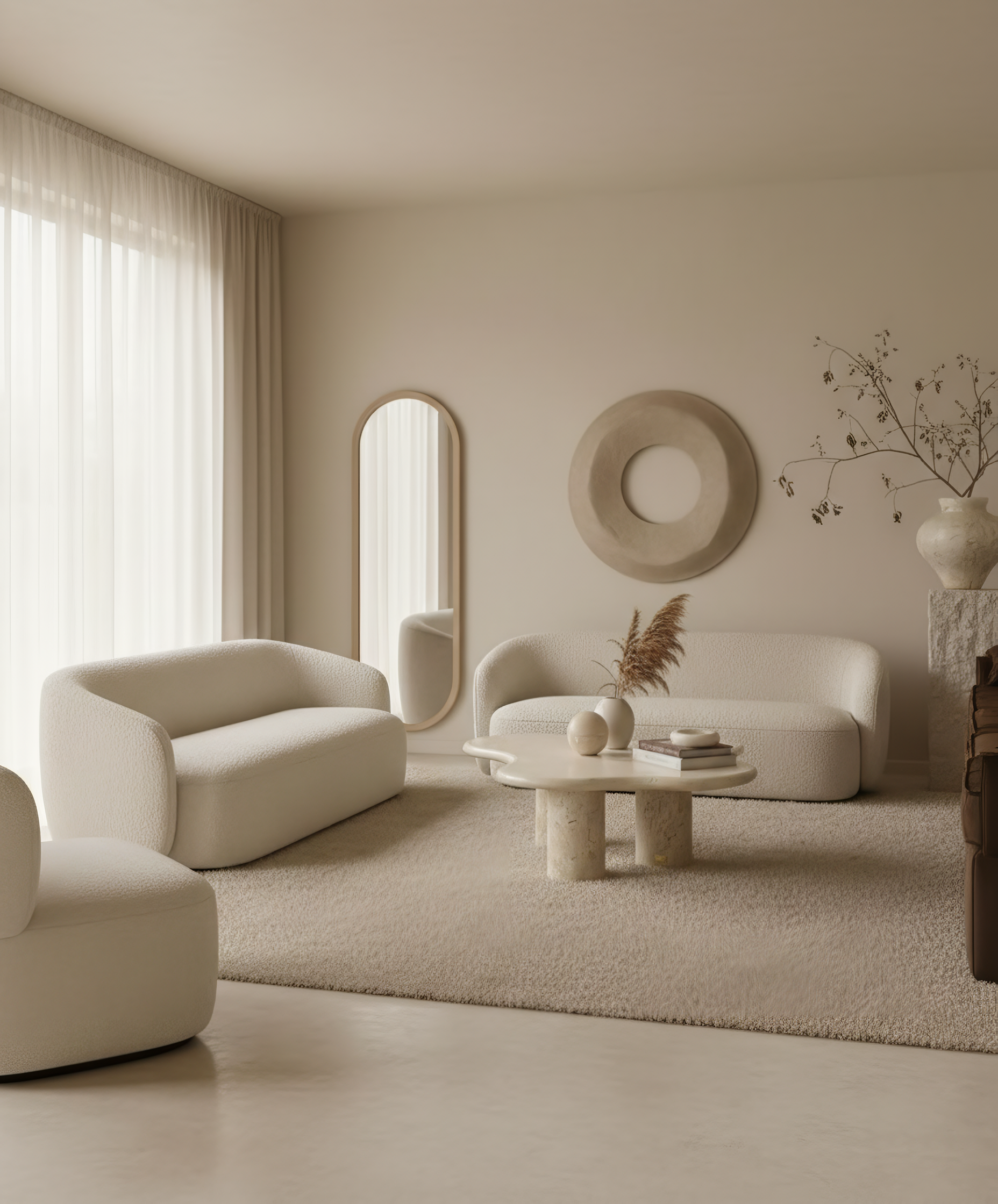 Mesa de centro de mármol forma irregular