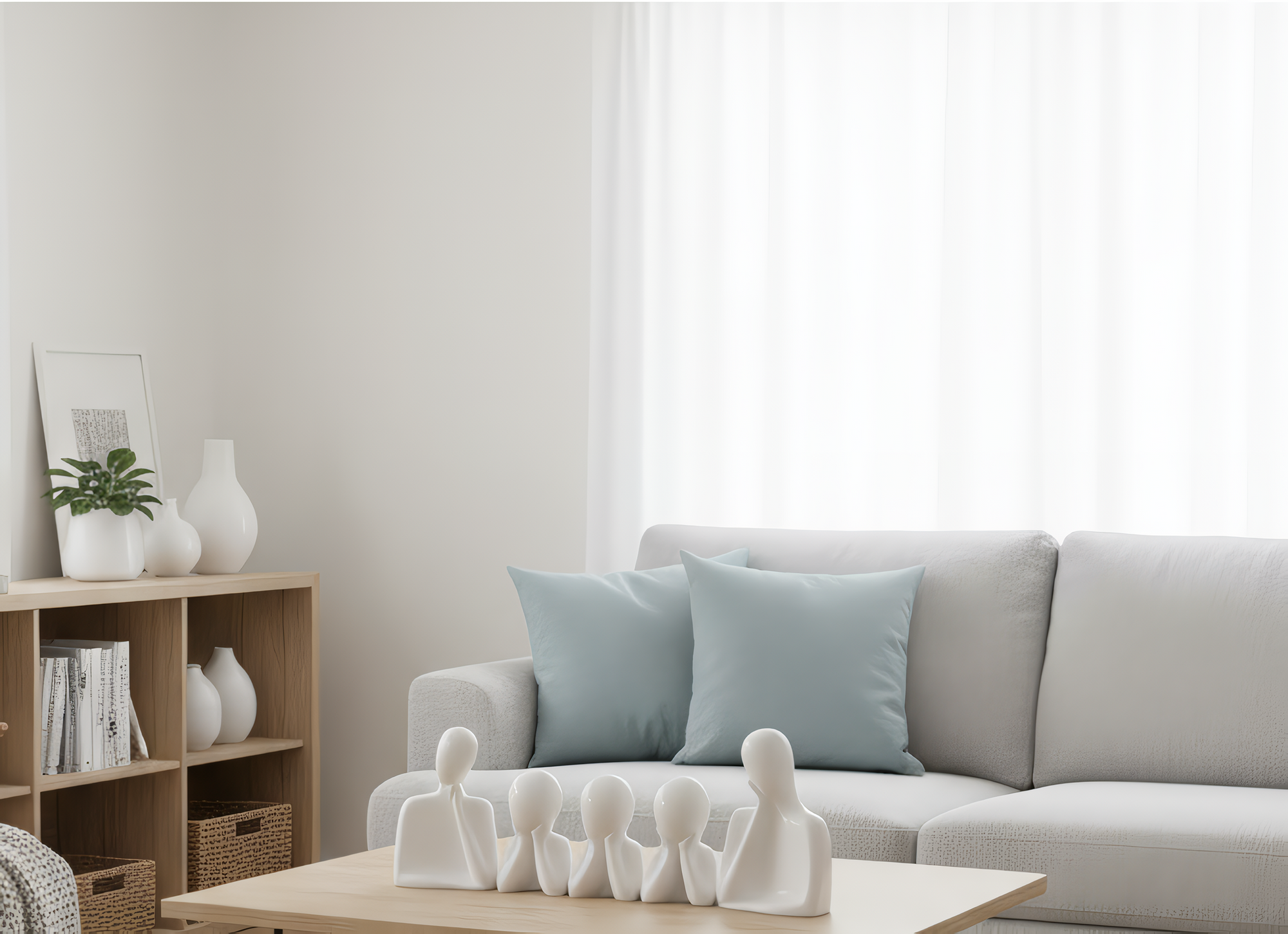 Escultura blanca set de familia