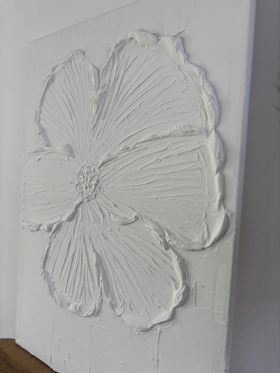 Cuadro White Blossom Flor blanca y dorada