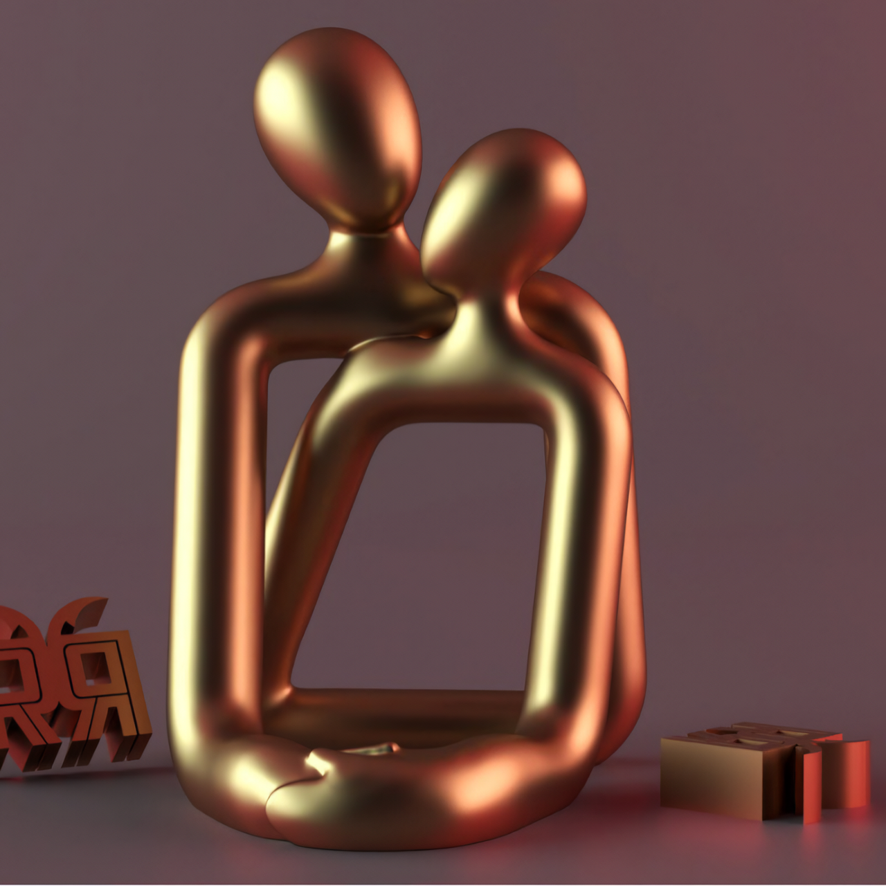 Escultura de pareja nórdica