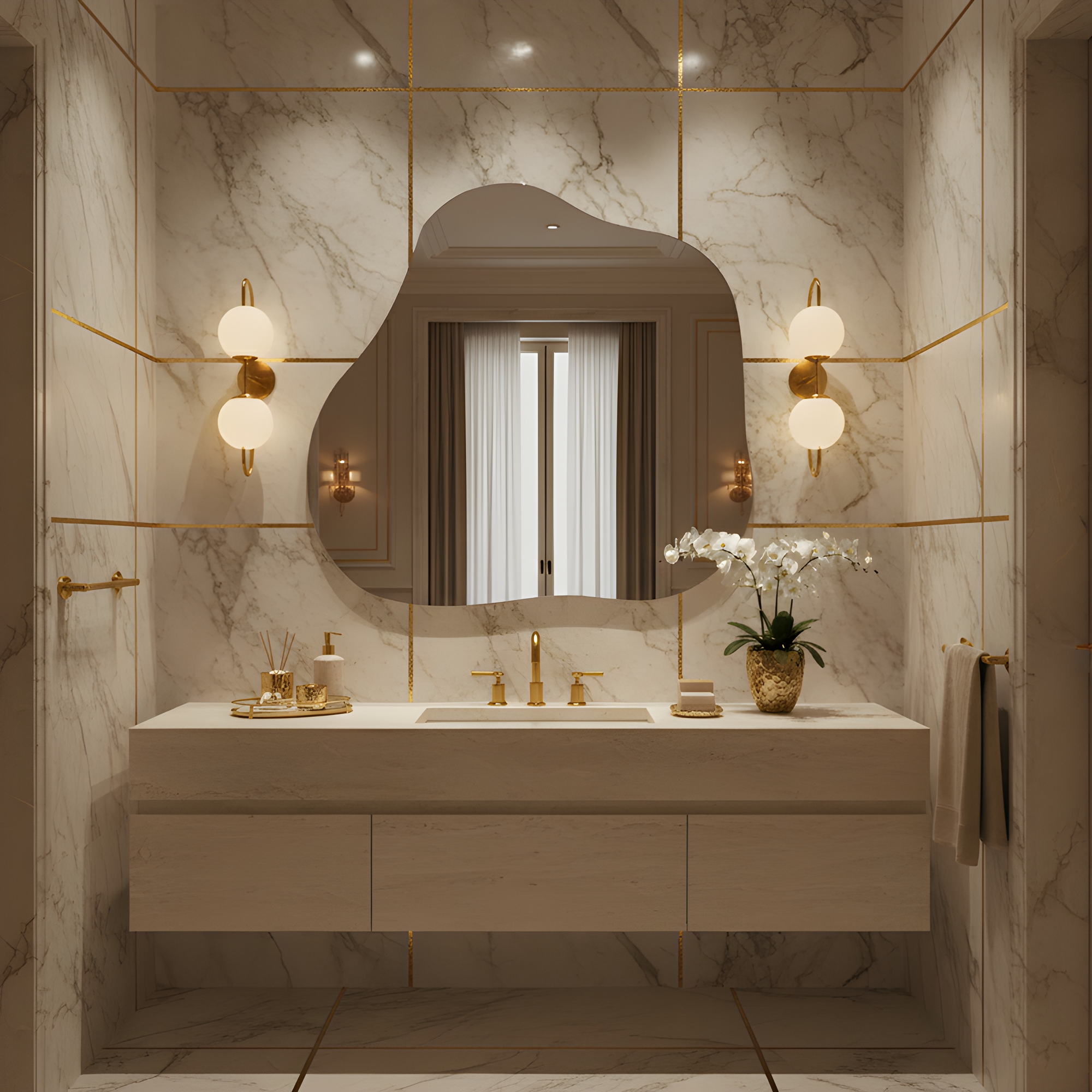 Espejo irregular en forma de nube