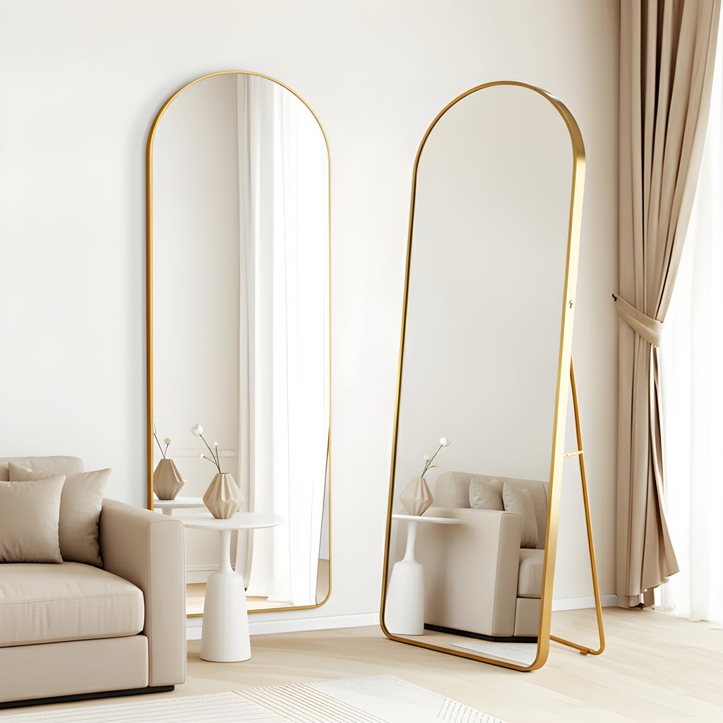 Combo Lámpara de pie + Espejo cuerpo entero forma de arco