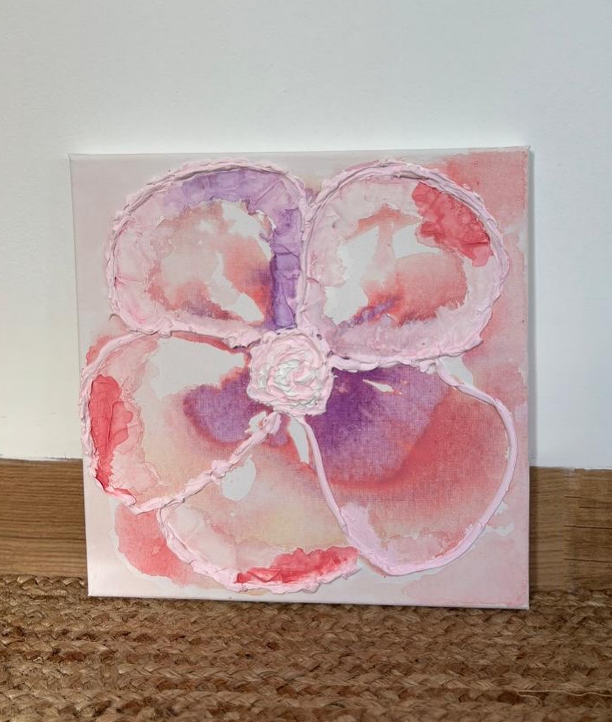 Cuadro Suculent Flor rosada Tuexturizado