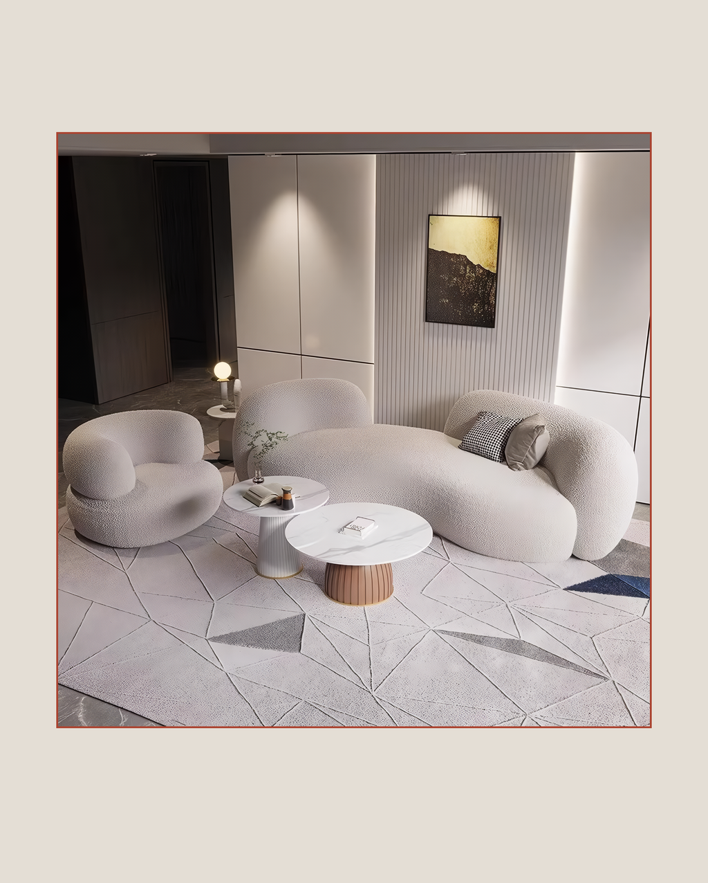 Juego de sofás curvo minimalista (3 - 1)