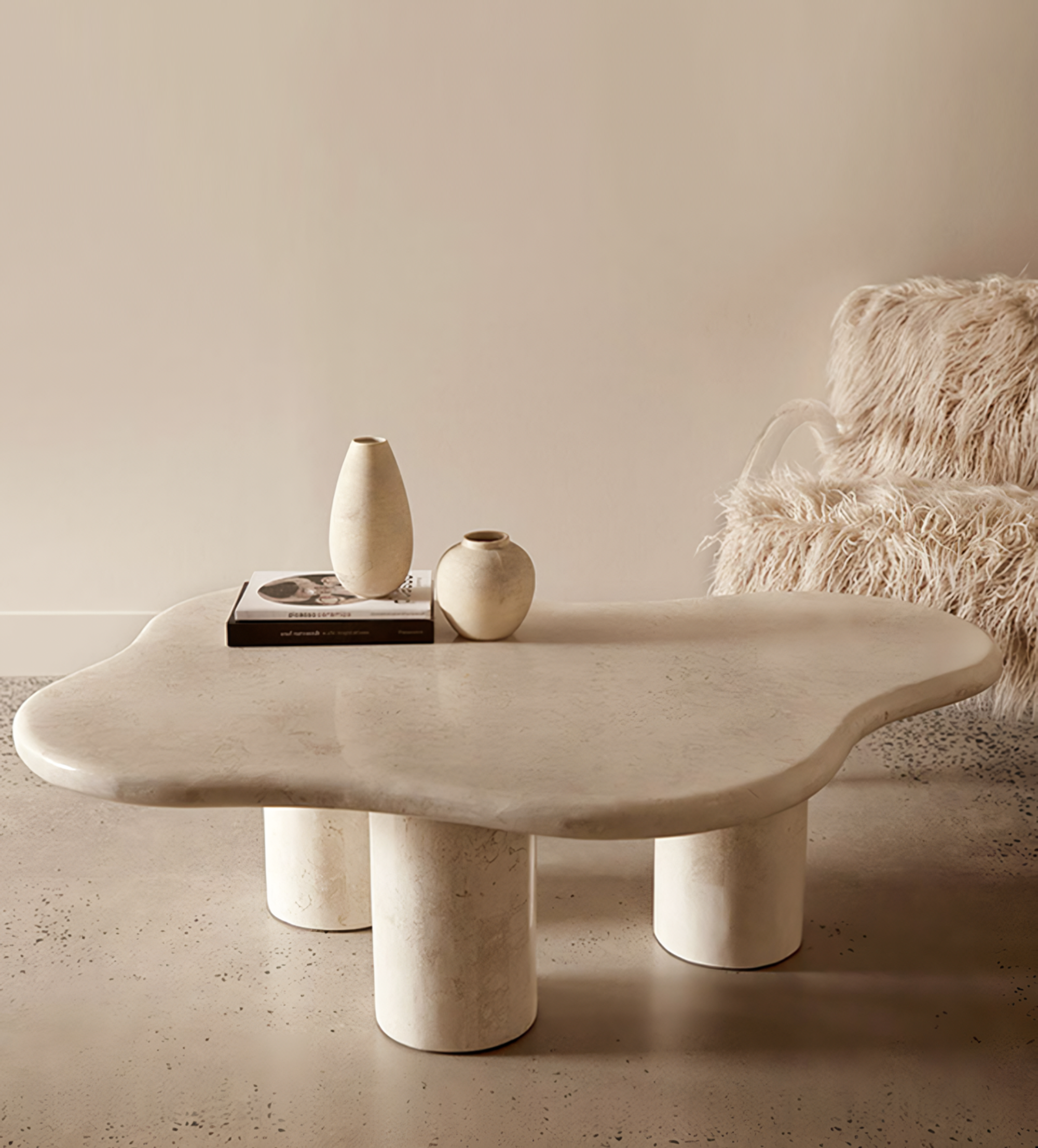 Mesa de centro de mármol forma irregular