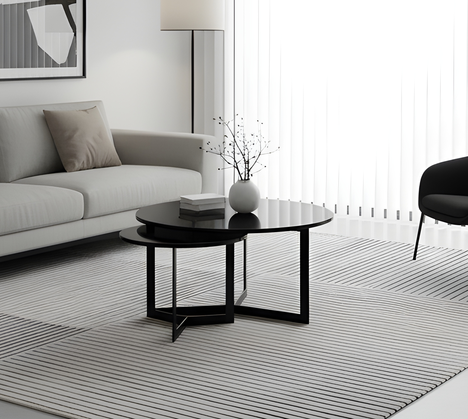 Mesa de centro industrial negro